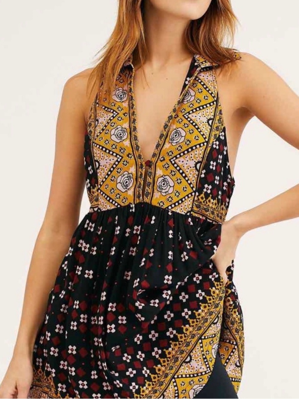 Free People Charlotte Sleeveless Tunic Top Large - Picture 2 of 6